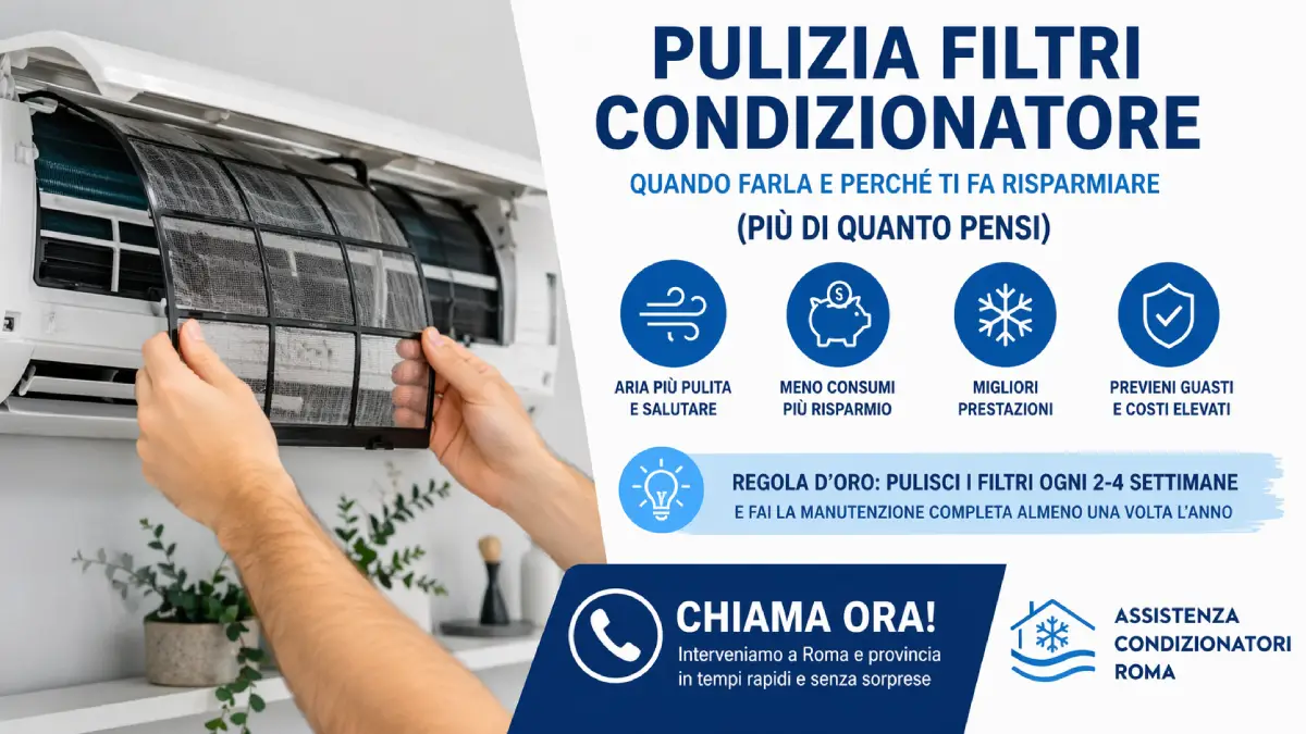 pulizia filtri condizionatore frequenza